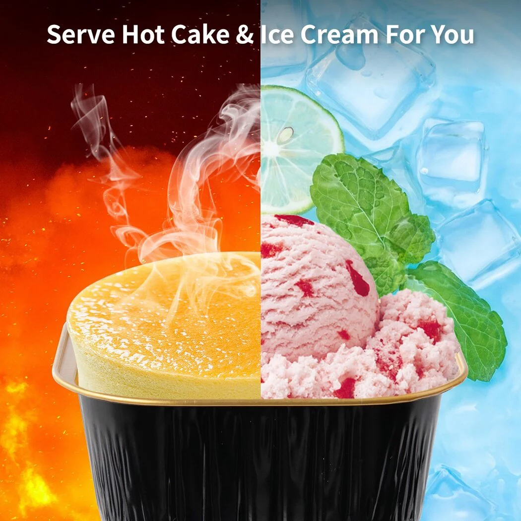 100 PCS Dessert Cups With Lids, Cupcake Liners Aluminum Foil Baking Cup, Disposable Ramekins Muffin Individual Square Cupcake Container, Foil Flan Baking Cups For Party Picnic