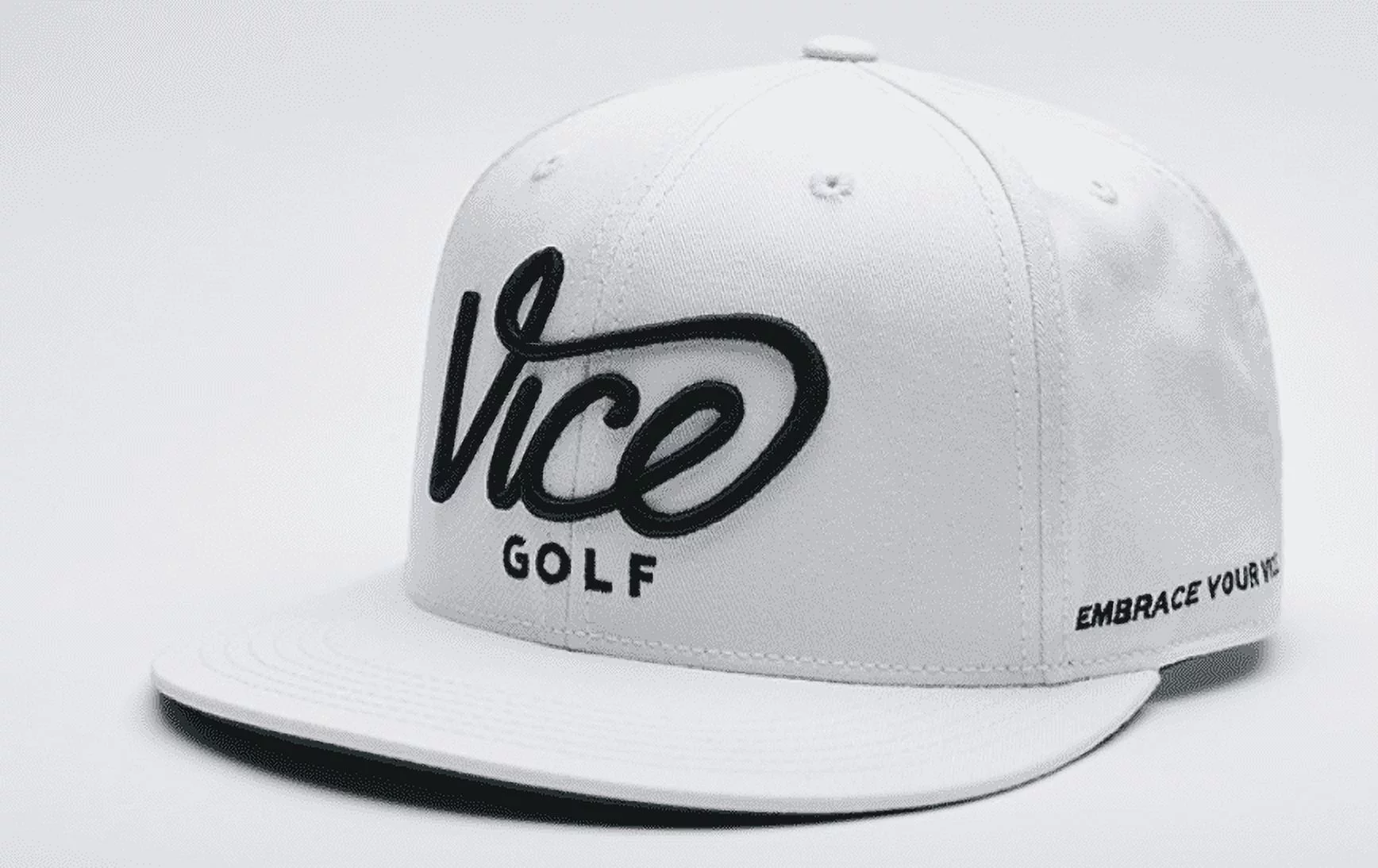 Vice Golf Hat Crew Cap, White Adjustable Size