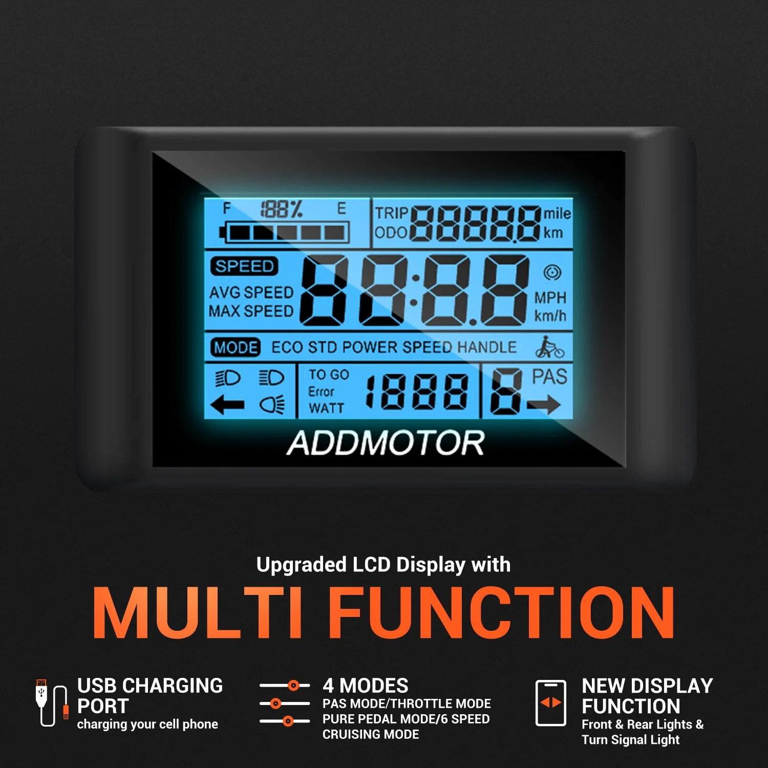 Addmotor Electric Trike for Adults, 750W Rear Mount Motor Electric Tricycle, 85MI/160MI, 48V 20AH/40AH Dual Battery System, 3 Wheel Electric Bicycle w/Parking Brake, Differential, Fat Tire M-370 Green