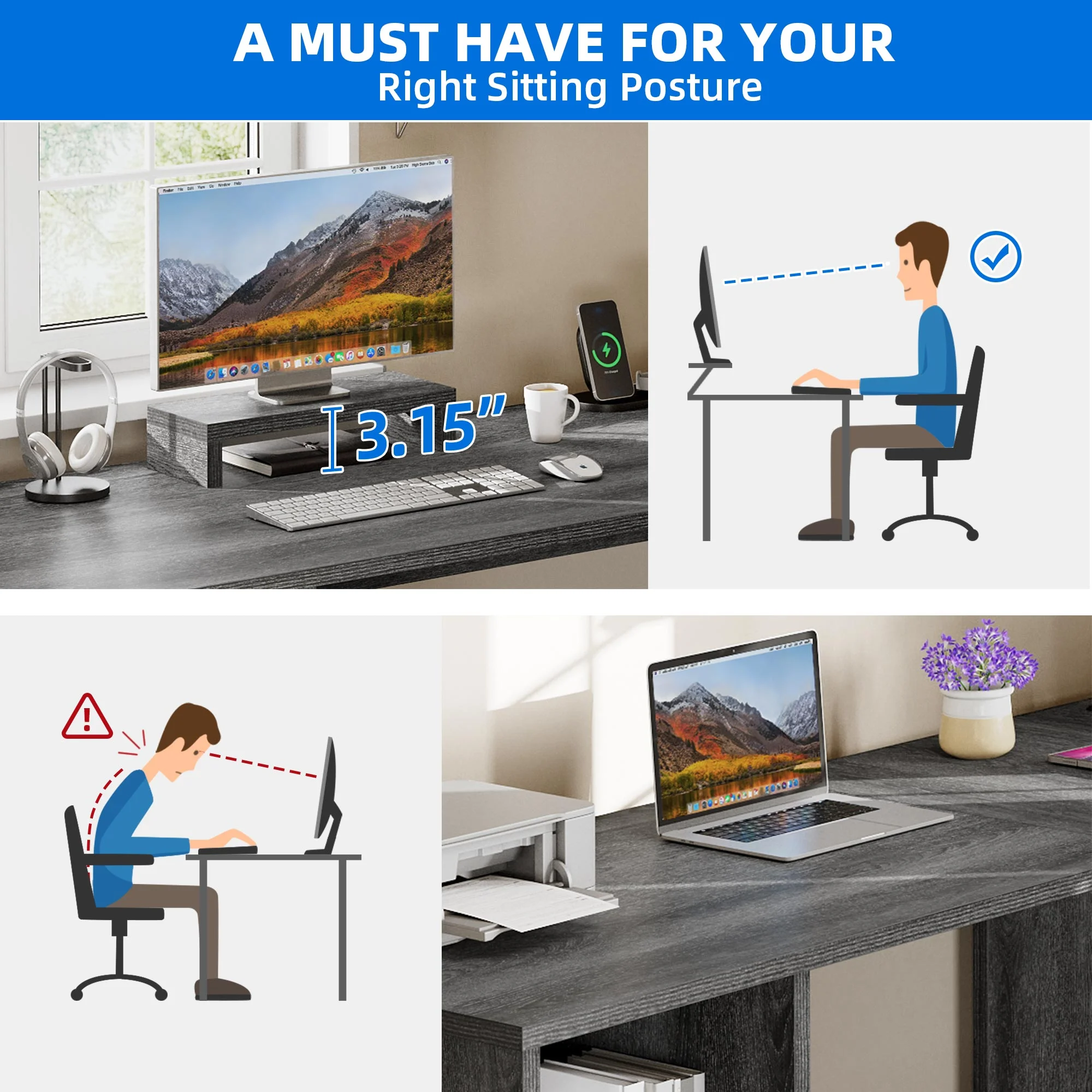 Dextrus 59 Inch L-Shaped Desk with Power Outlet & USB Ports, Office Desk with File Cabinets, Large Computer Desk with Drawers, 2 Person Corner Desk Writing Desk with Storage Shelves, Gray