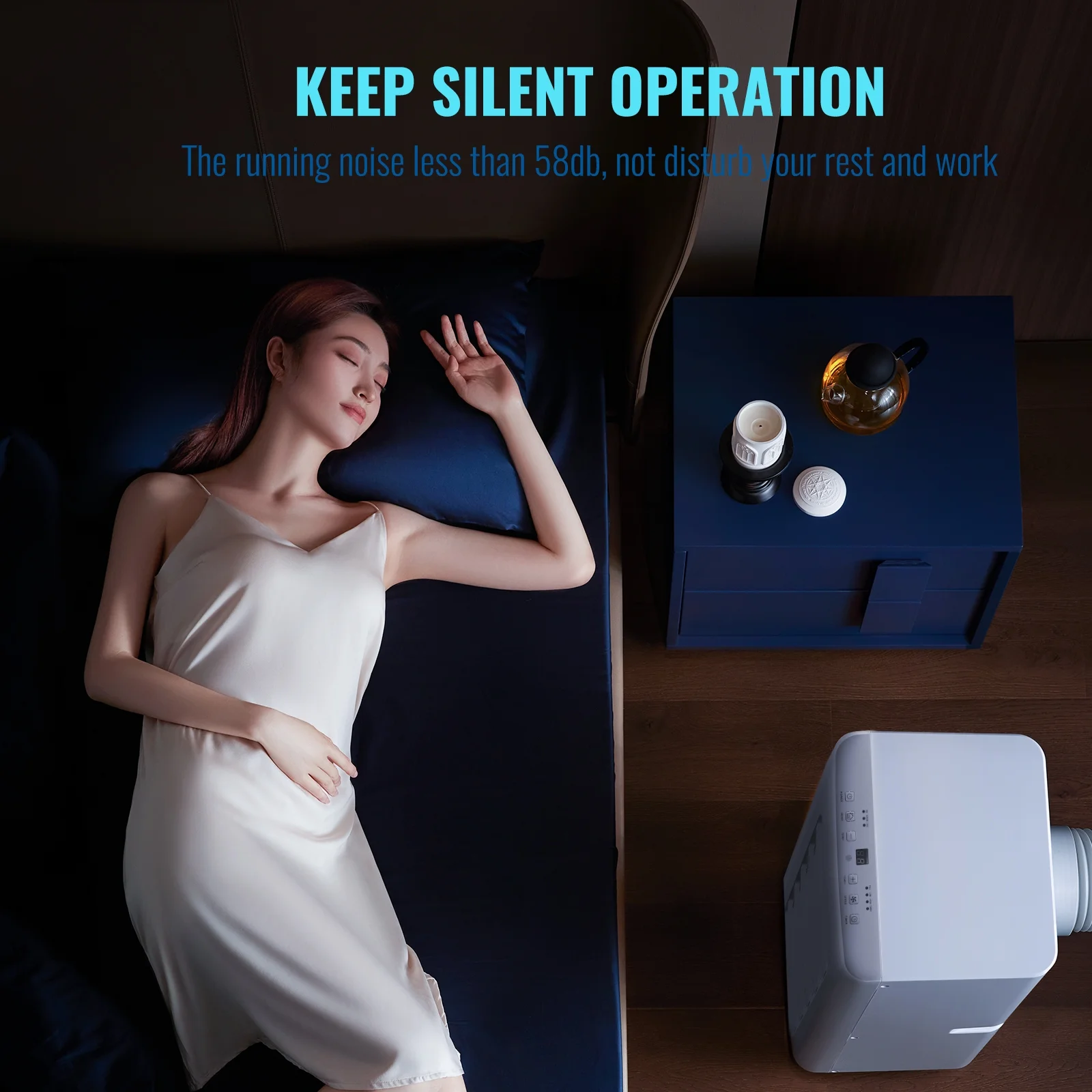 WANAI Compact Air Conditioner 8000 BTU AC Unit Dehumidifier Fan 3-in-1, Room Up to 250 Sq.ft White