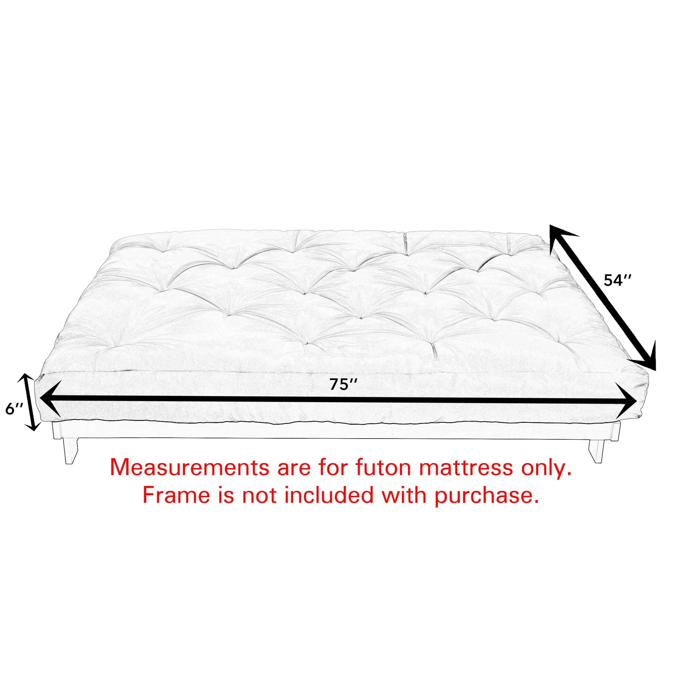 Mozaic Company Sorra Home Aries Indoor Futon Mattress Culp - Aries Glacier/75 x 54 x 6 in - Full