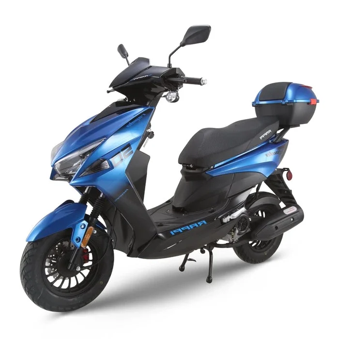 RAPPI Gas Moped, 50cc Street Scooter for Adult Equipped With Rear Storage Trunk, 4-Stroke, Single Cylinder, CVT, Assembled in US, Ready to Ride