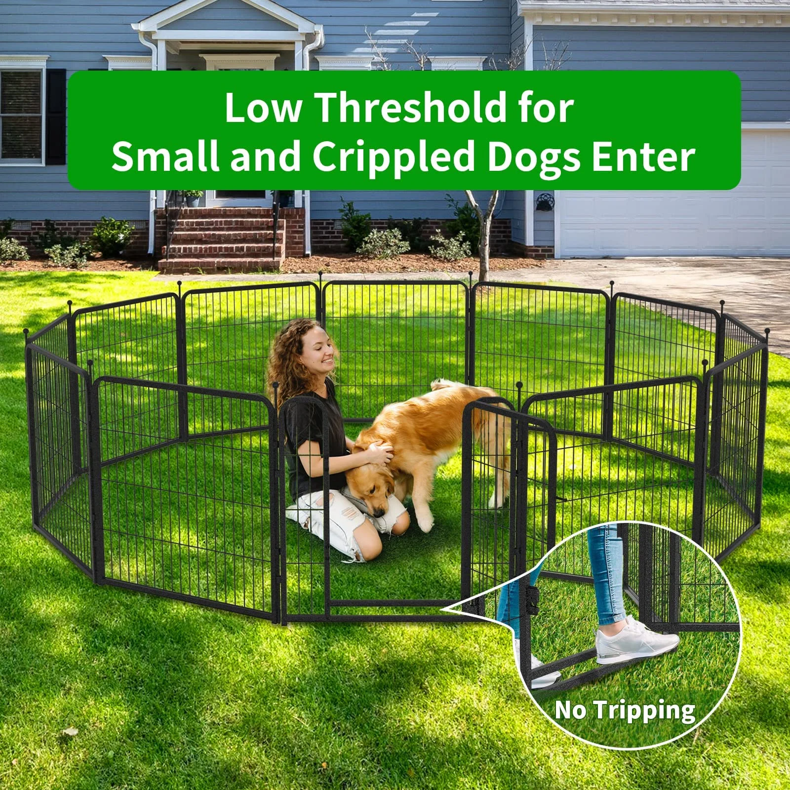 Kfvigoho Dog Playpen Outdoor 12 Panels Heavy Duty Dog Pen 32