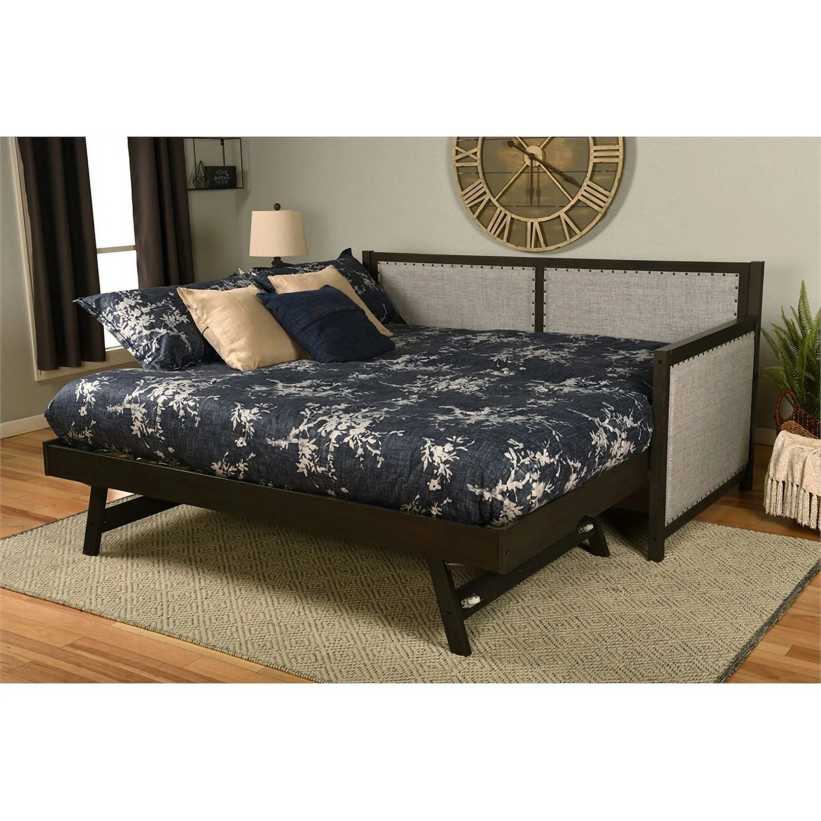 Kodiak Furniture Sloane Wood Daybed in Graystone Finish includes Pop Up Trundle