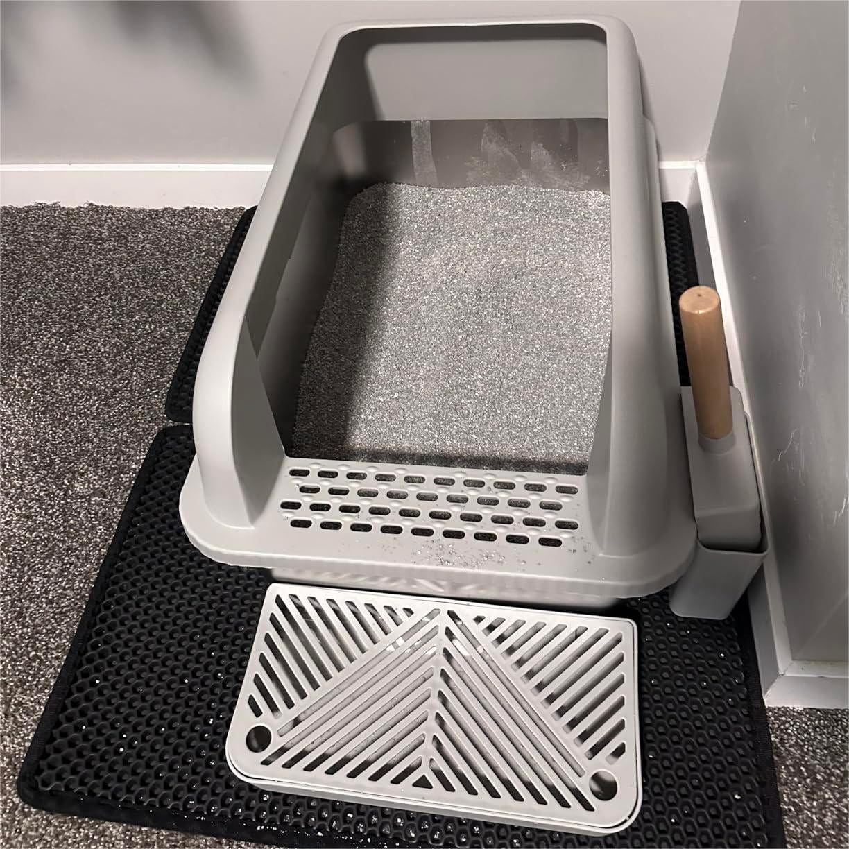 Vagascape Enclosed Stainless Steel Cat Litter Box with Lid, XL Extra Large Litter Box for Big Cats, Metal Litter Box High Sided