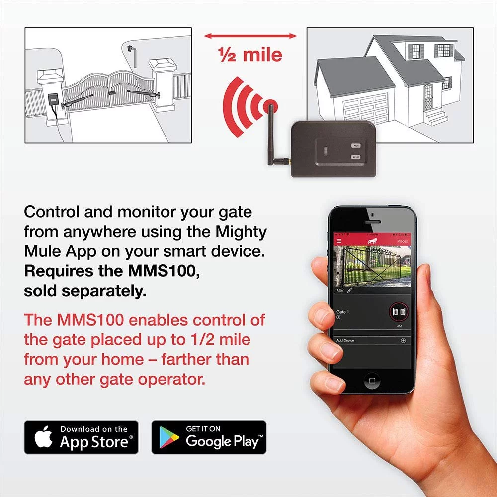 Mighty Mule MM571W Single Swing Smart Gate Opener Kit