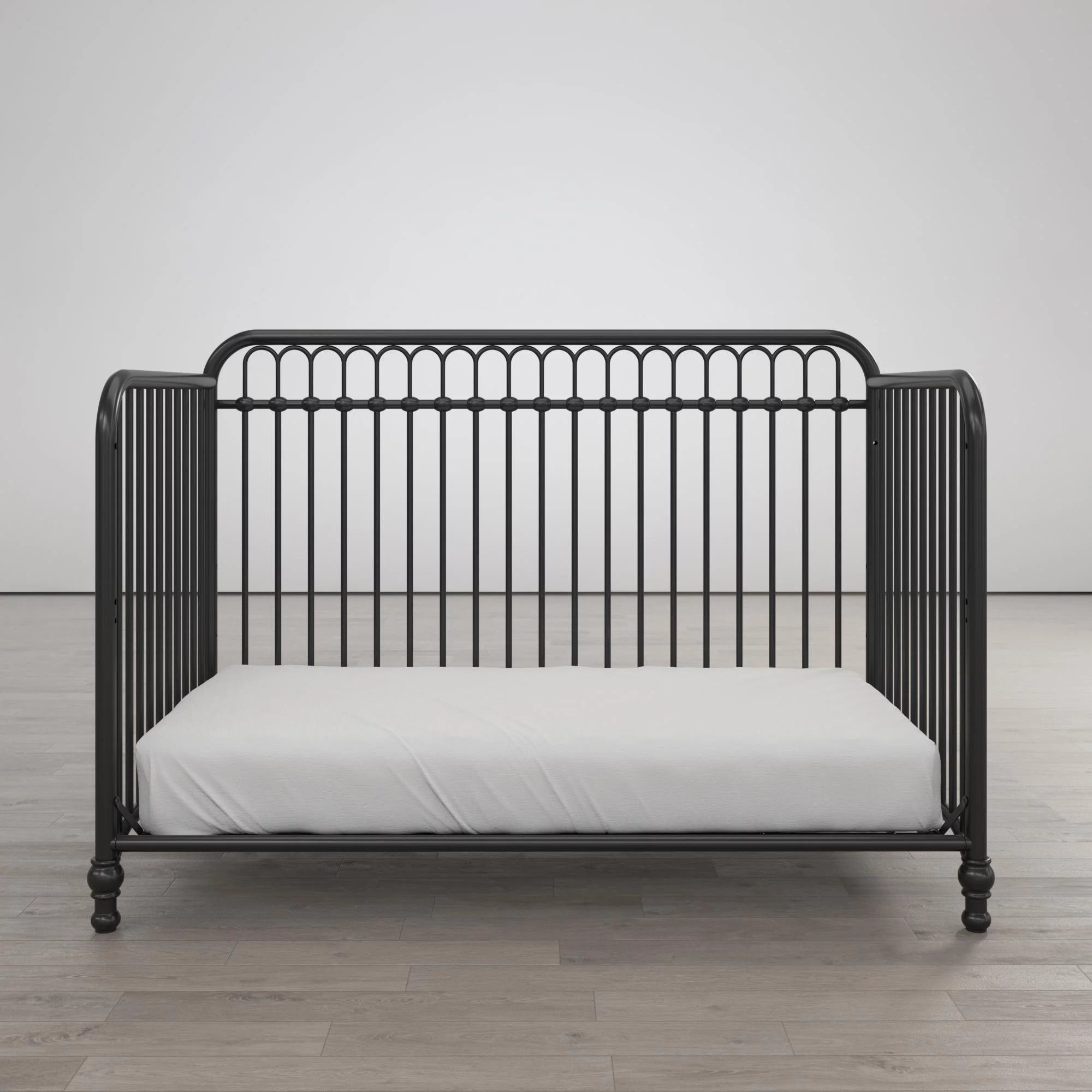 Little Seeds Raven 3-in-1 Convertible Metal Crib, Nursery Furniture, Black
