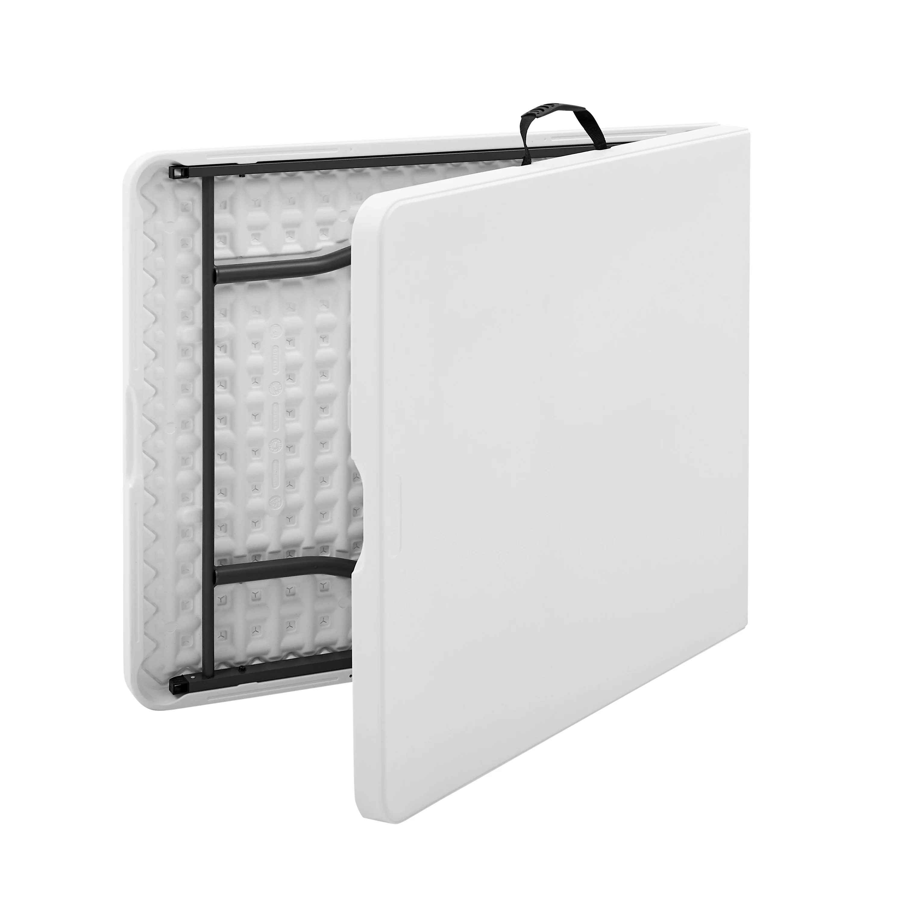 Mainstays 6 Foot Fold-in-Half Plastic Table, Indoor Outdoor, White Granite