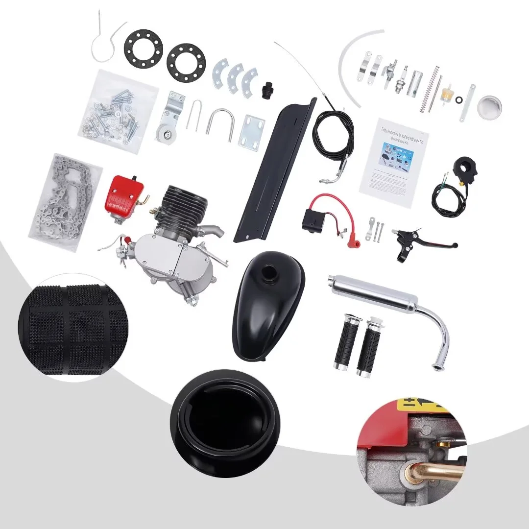 MIDUO Bicycle Engine kit, Full Set Upgraded 100cc Bike Sprocket Motorized 2 Stroke Petrol Gas Motor Engine Kits for Motorized 26