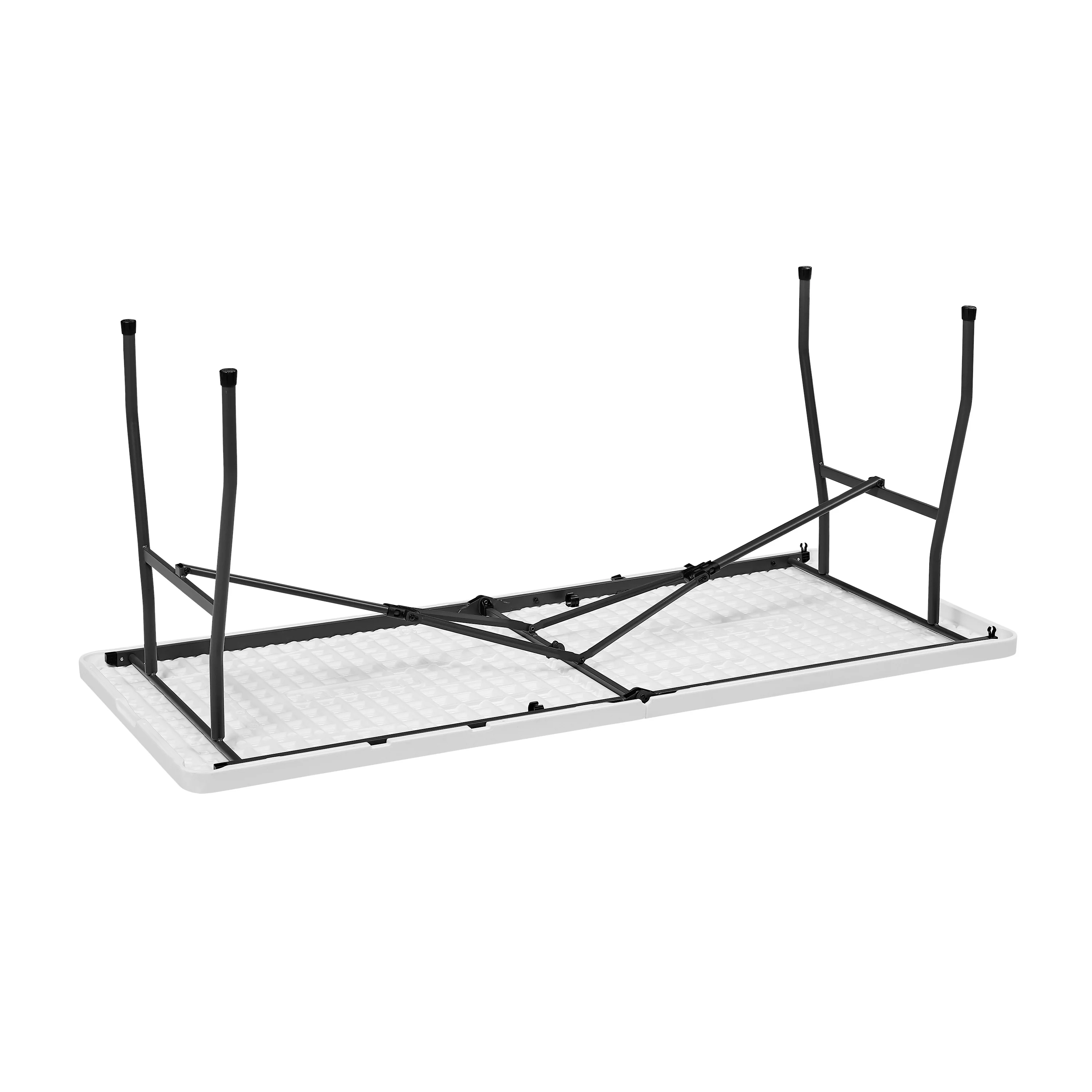 Mainstays 6 Foot Fold-in-Half Plastic Table, Indoor Outdoor, White Granite
