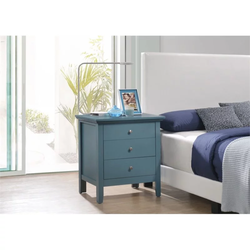 Home Square 2-Piece Set with 8-Drawer Dresser and 3-Drawer Nightstand in Teal