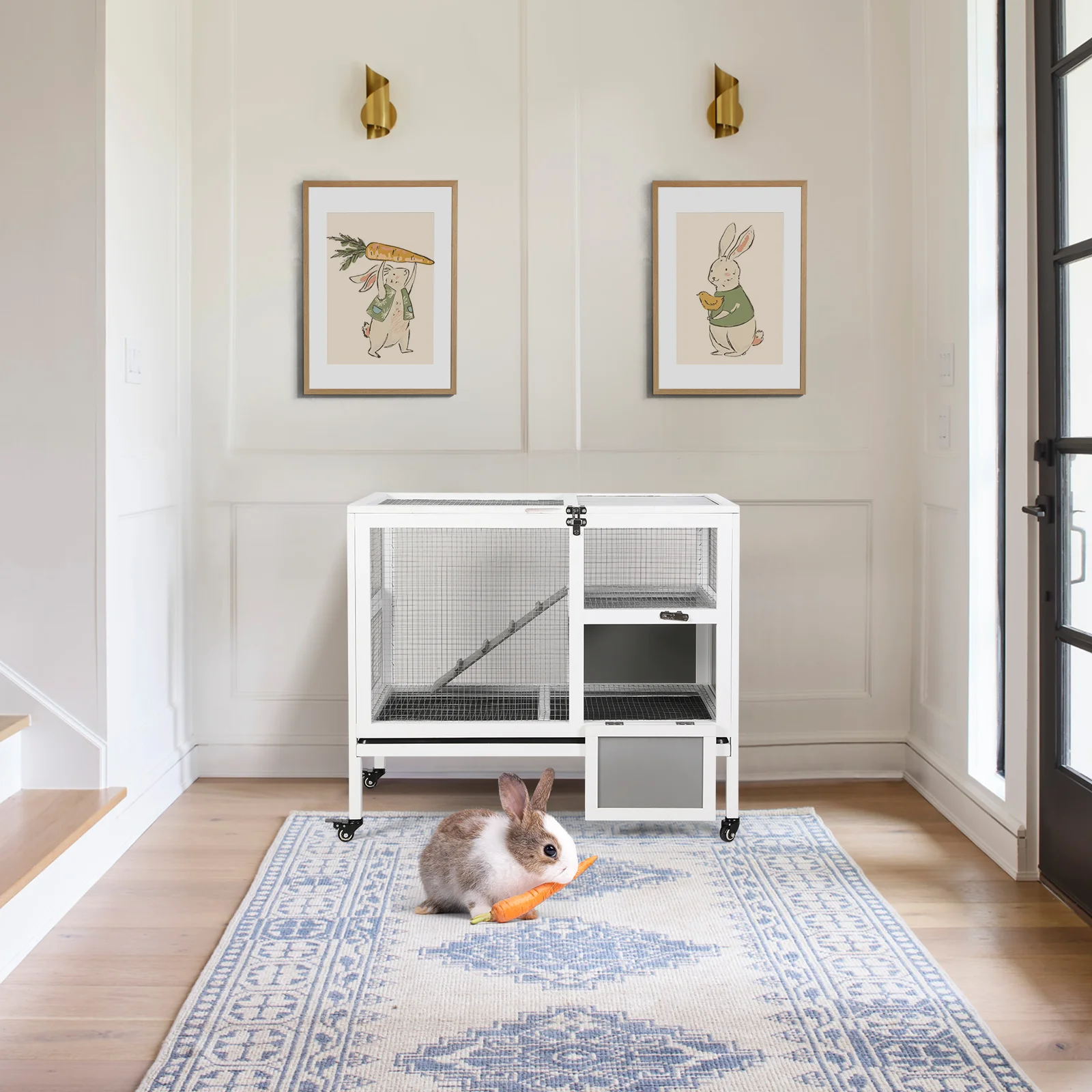 RichYa Rabbit Hutch Bunny Cage, 37