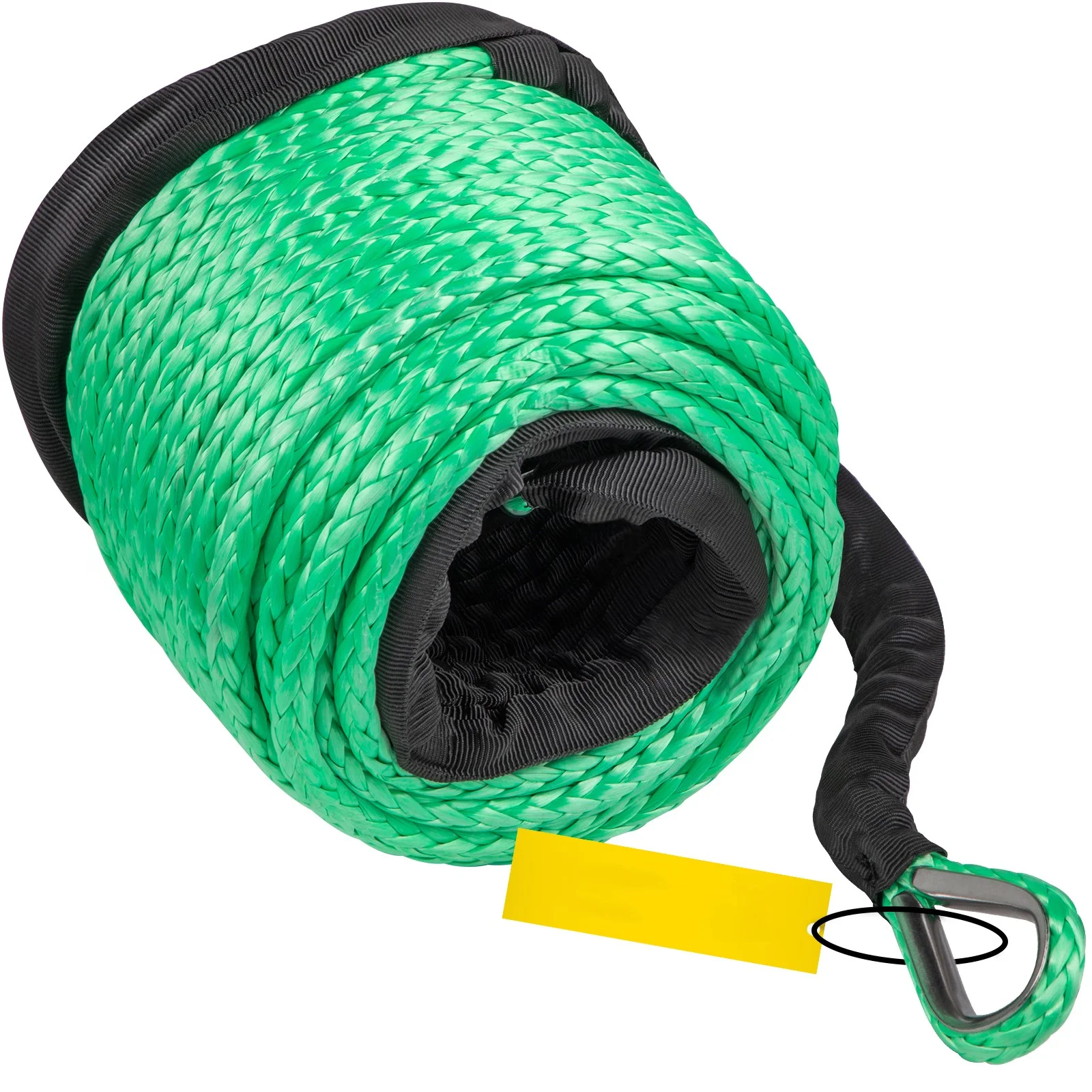 BENTISM Green Synthetic Winch Line 5/16 Inch X100FT Synthetic Winch Rope 12000 LBS Tow Rope for Car with Sheath (100ft)