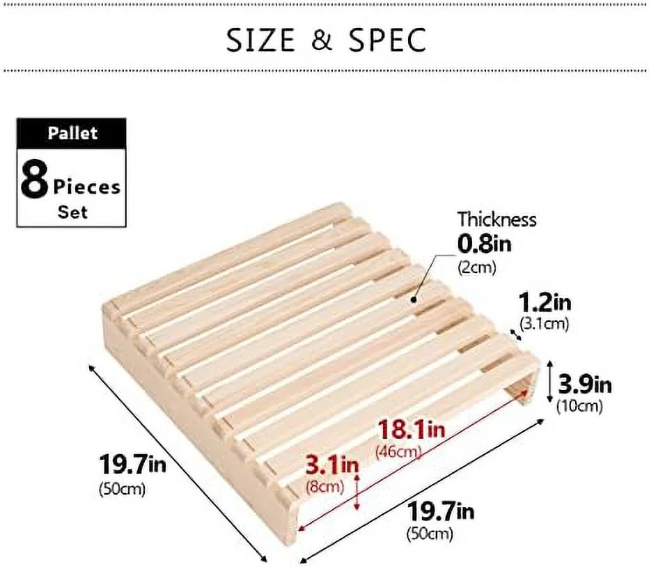 HBBOOMLIFE Pallet Bed Slats Headboard 2-Piece Set (Twin) Pine Wood Natural  Japanese Futon Mattress Floor Sleeping Tatami Mat