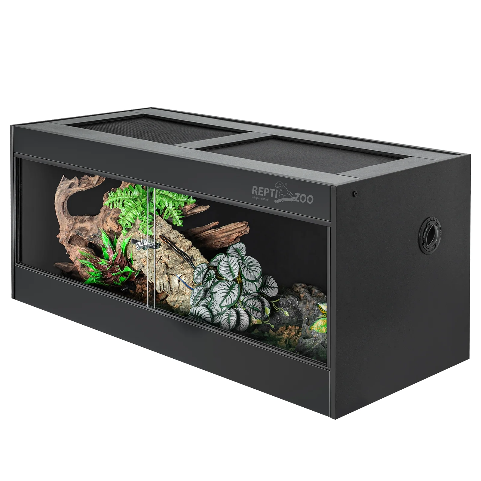 REPTI ZOO 48x18x18 Reptile PVC Terrariums with Glass Sliding Door & Top Screen Ventilation