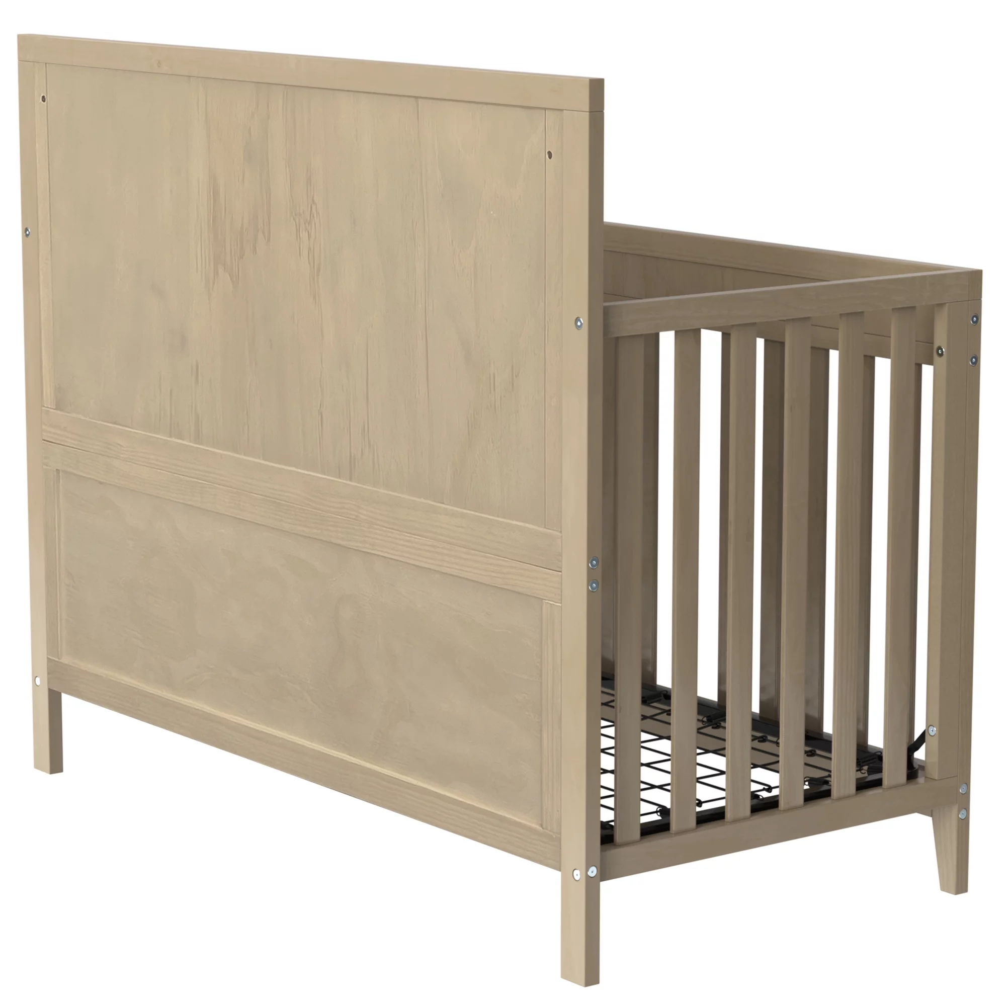 HSUNNS 4-in-1 Convertible Crib, Rustic Farmhouse Style, Certified Baby Safe Crib, Converts from Baby Crib to Toddler Bed, Daybed, and Full-Size Bed, 3 Adjustable Mattress Heights, Natural Wood
