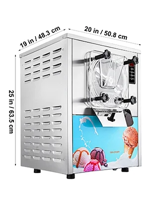 VEVORbrand Commercial Hard Ice Cream Machine Maker 20 L/H Frozen Yogurt Ice Cream LED Display MakerOpens in a new window or tab Silver