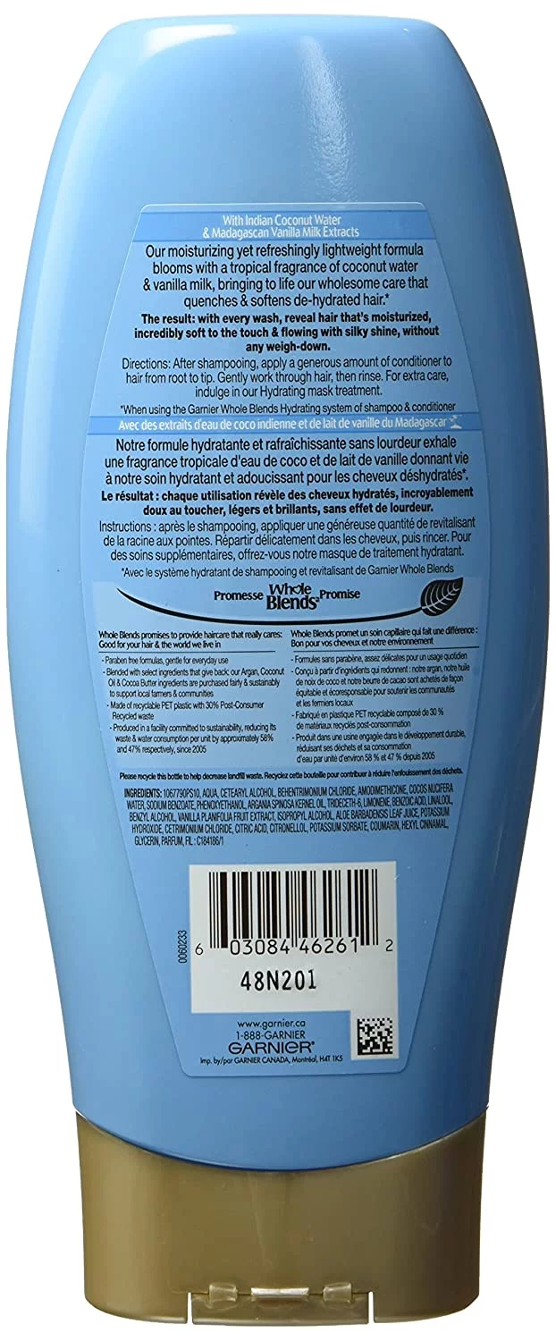 Pack of (6) Garnier Whole Blends Conditioner with Coconut Water And Vanilla Milk Extracts, 12.5 fl. oz