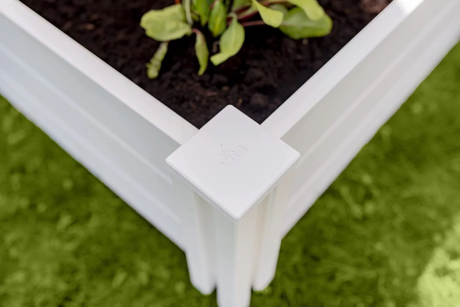 Vita Classic 4 ft x 4 ft x 11 in White Vinyl Raised Garden Bed, VT17108