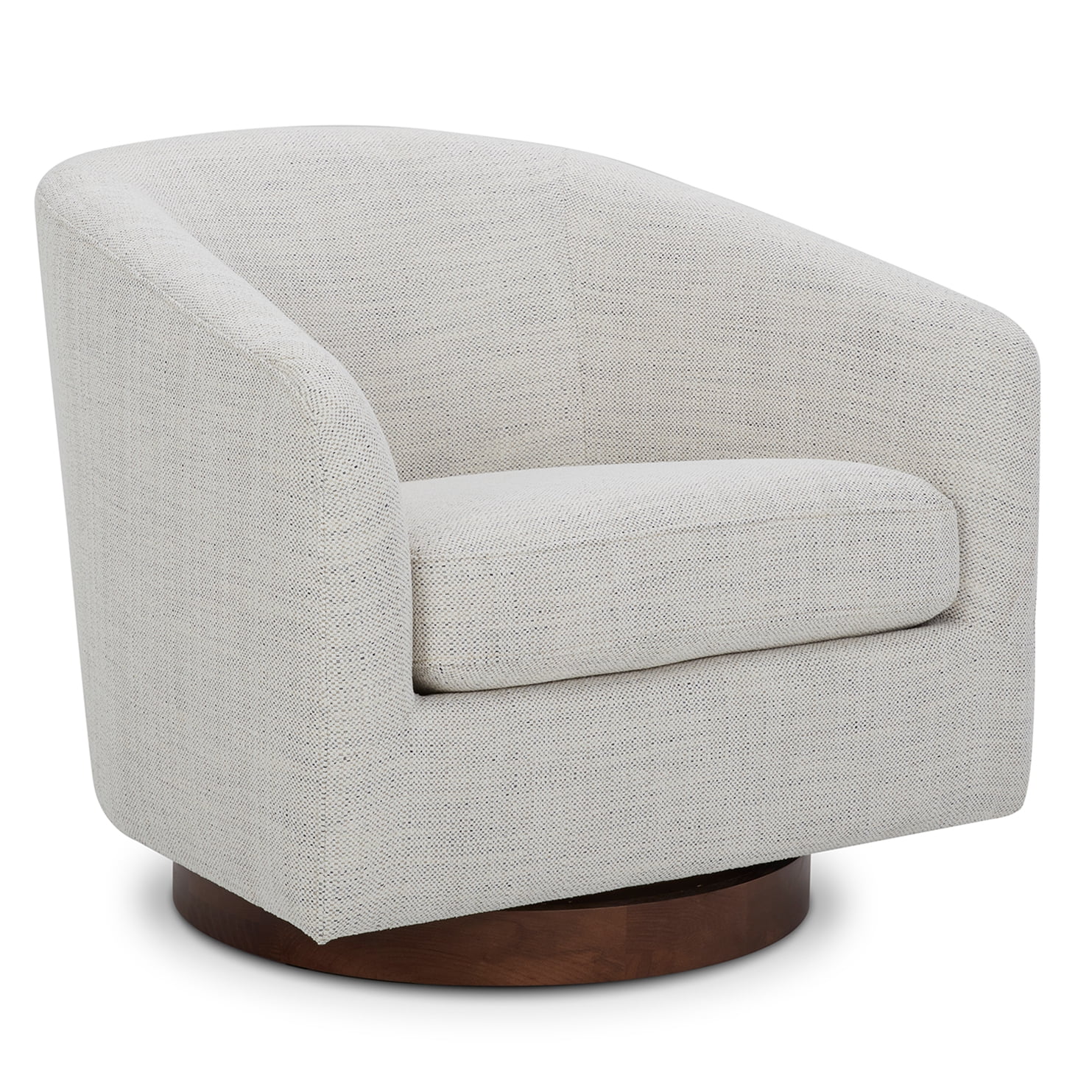 CHITA Swivel Accent Chair Set of 2, Fabric Round Barrel Arm Chair Living Room, Ivory White