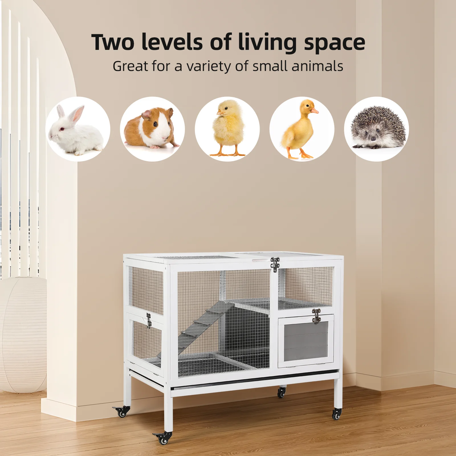 RichYa Rabbit Hutch Bunny Cage, 37