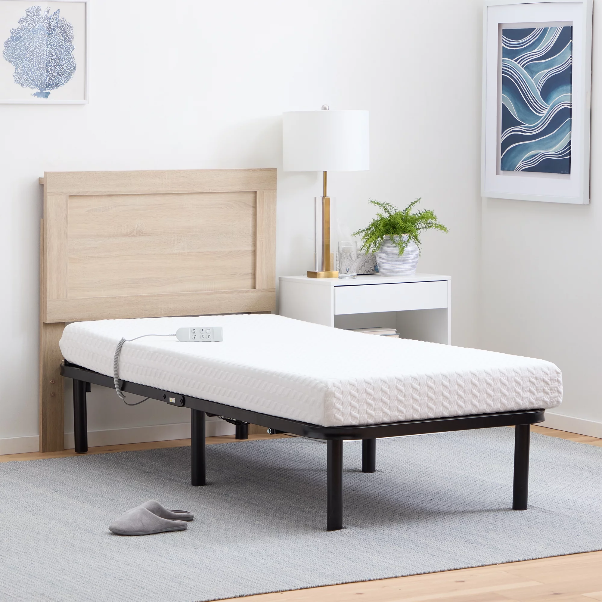 Lucid Basic Remote Controlled Steel Adjustable Bed Base, Twin XL