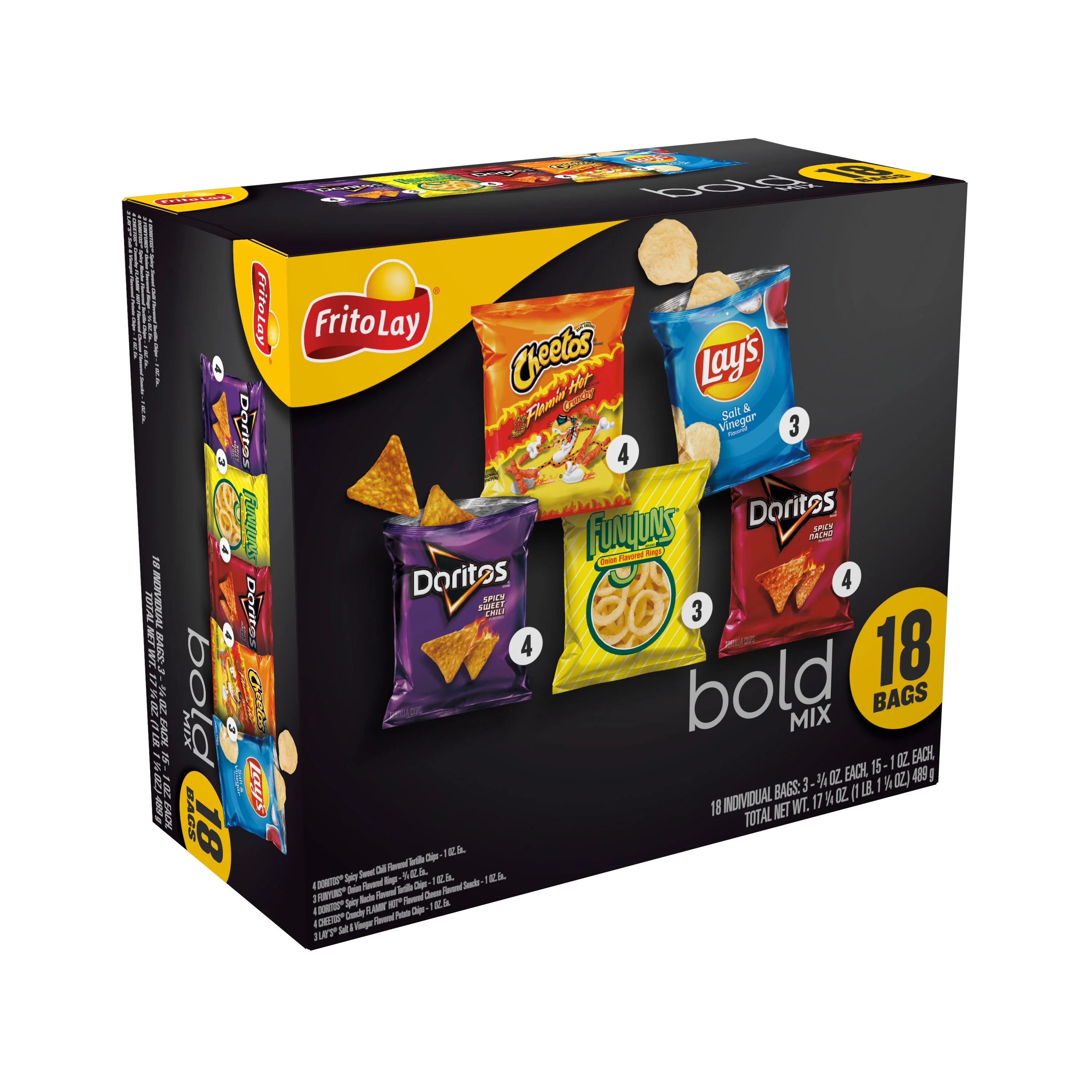 Frito-Lay Bold Mix Variety Pack Snack Chips, 18 Count Multipack