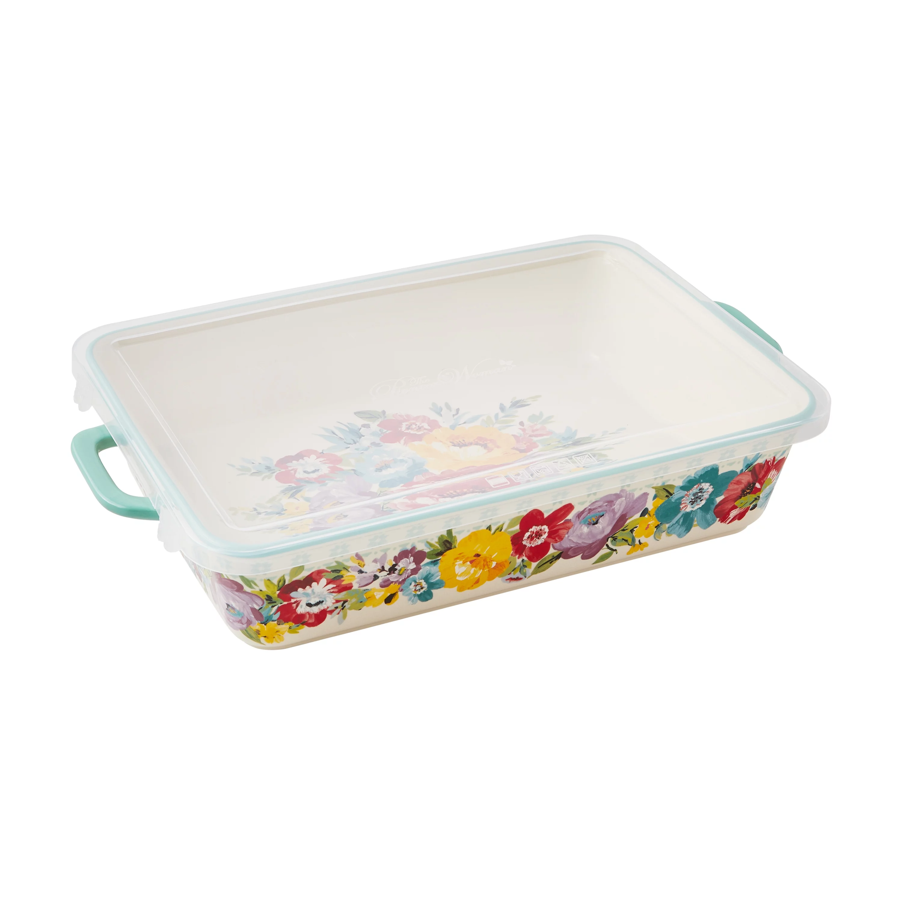 The Pioneer Woman Ceramic 9x13 Baker with Lid, Sweet Romance