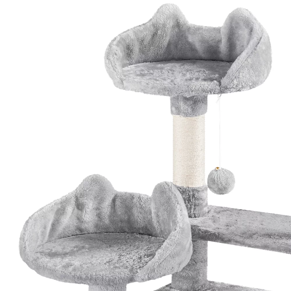 Yaheetech 67'' H Multi-Level Cat Tree Cat Tower with Condos, Light Gray