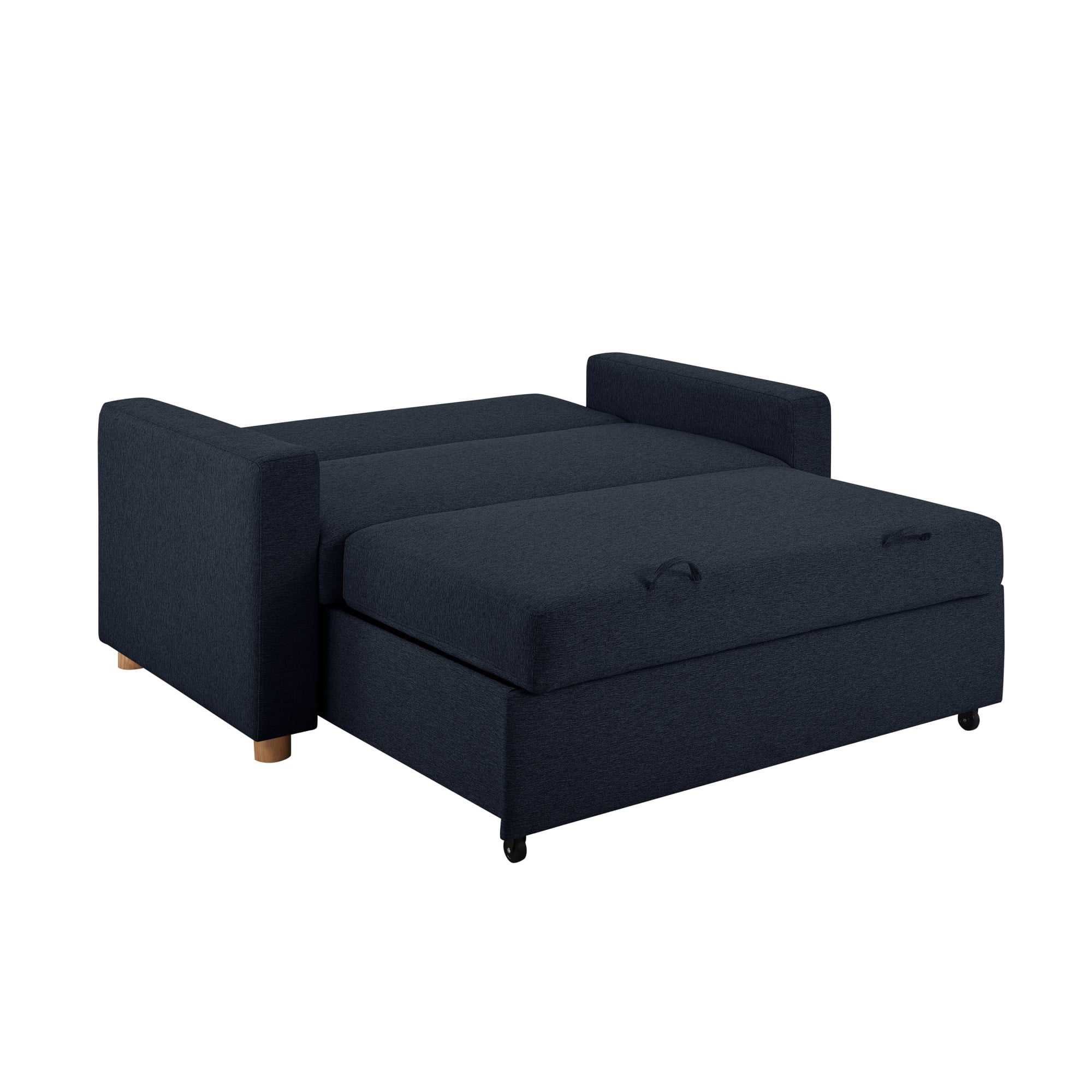 Serta Tacoma Convertible Sofa in Navy Blue Fabric Upholstery