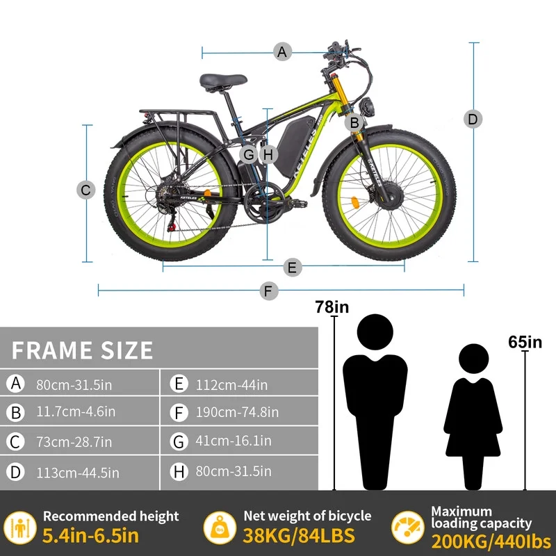 KETELES Electric Bike for Adults 26