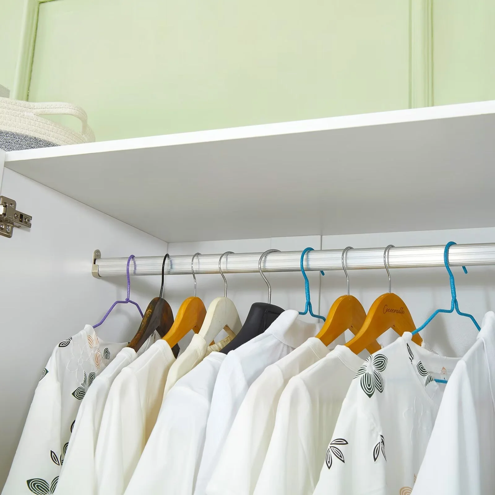 ModMakers 4-Door Wardrobe Armoire Closet | Wardrobe Storage Wood Armoire Wardrobe Cabinet w/ Mirror, 2 Hanging Rods & 4 Drawers, White