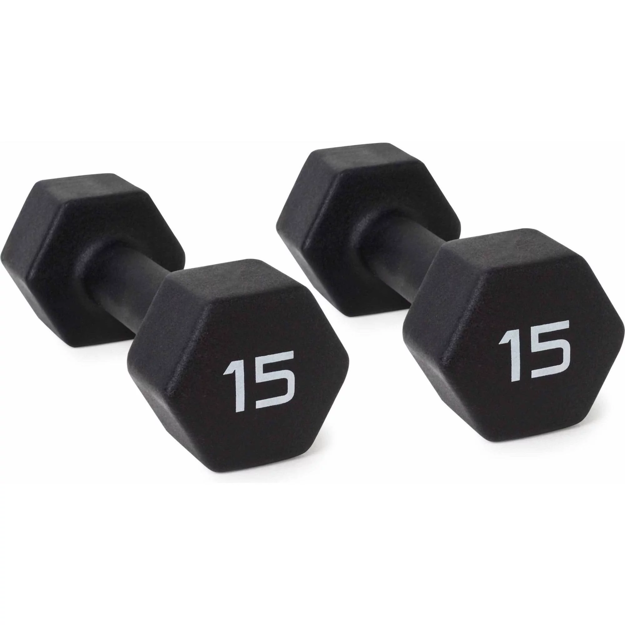 CAP Barbell, 15lb Black Neoprene Dumbbell, Pair