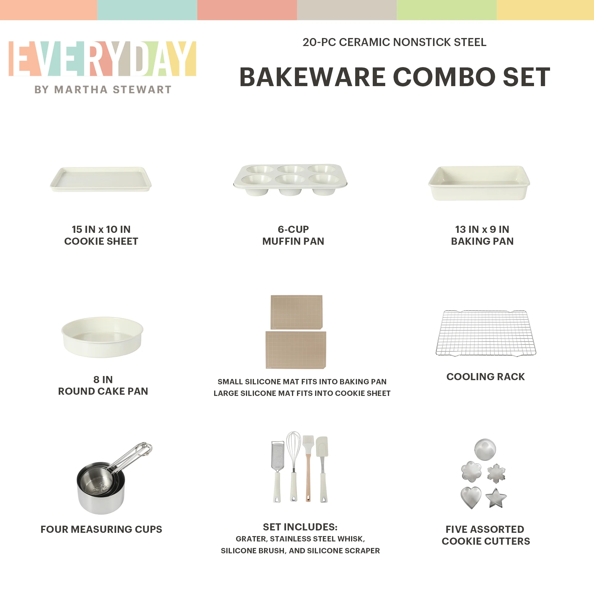 Martha Stewart Everyday 20-Piece Aluminum Bakeware Combo Set