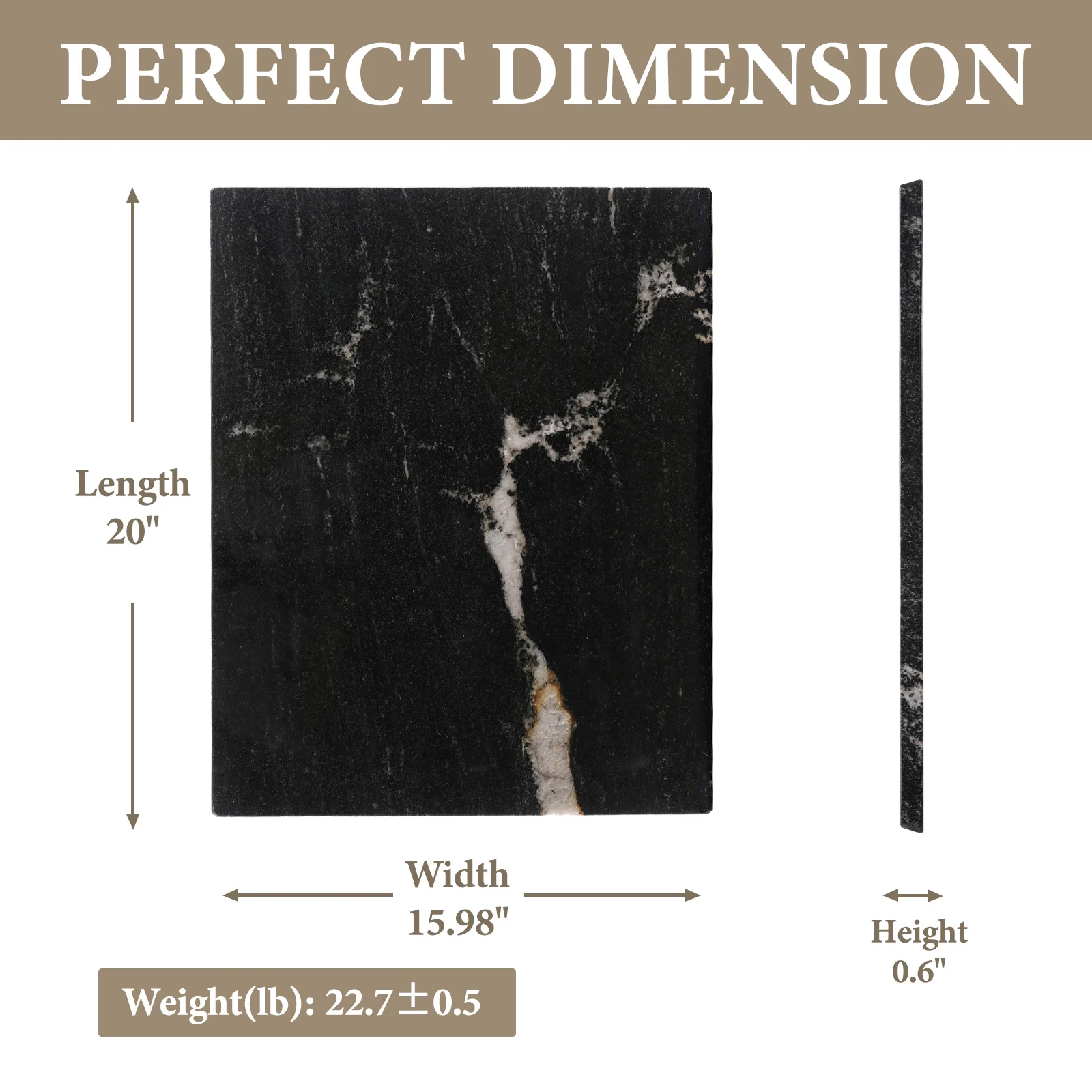 Koville Luxury Granite Rectangular Cutting Board (20