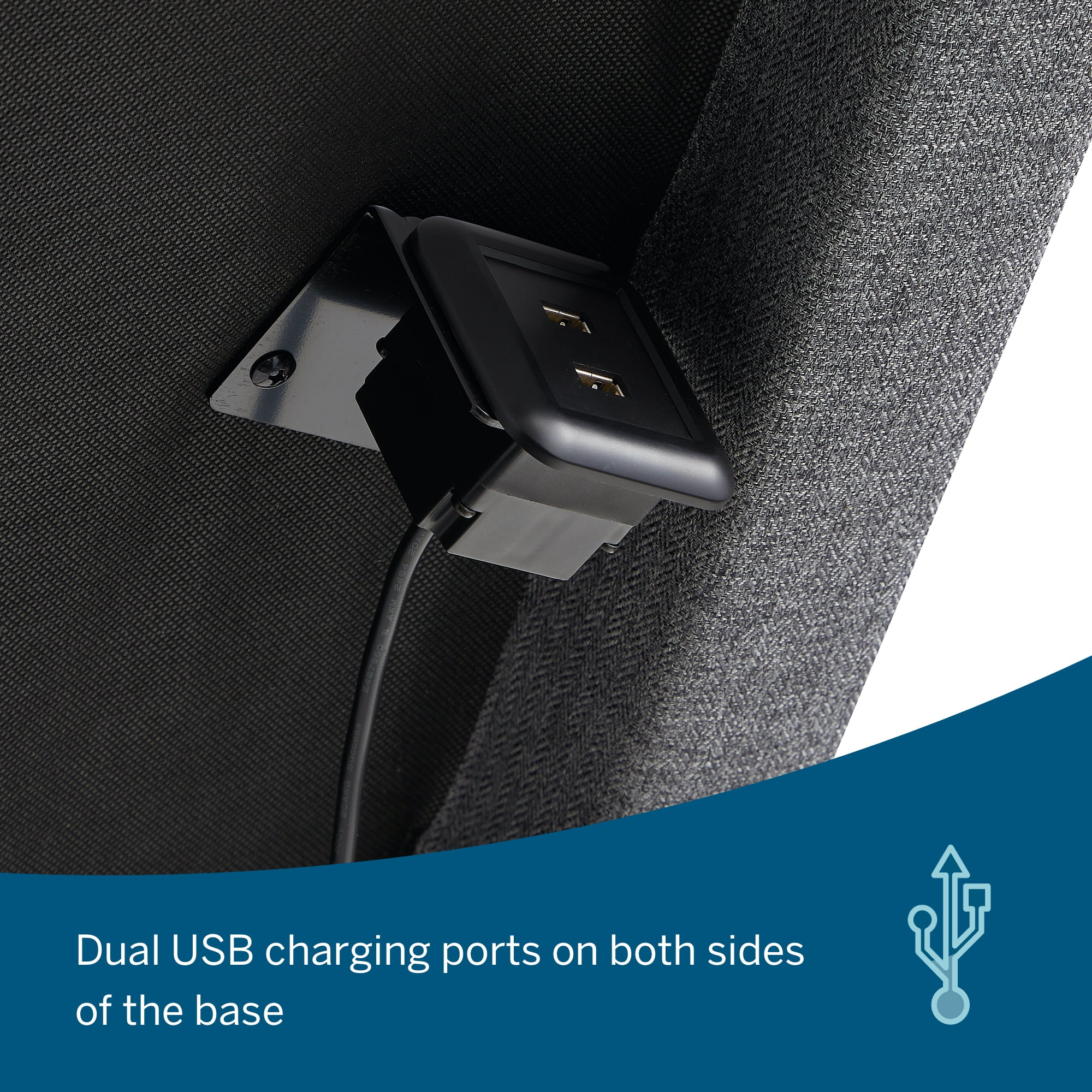 Lucid Premium Steel Adjustable Bed Base with Zero Clearance, King/Split King