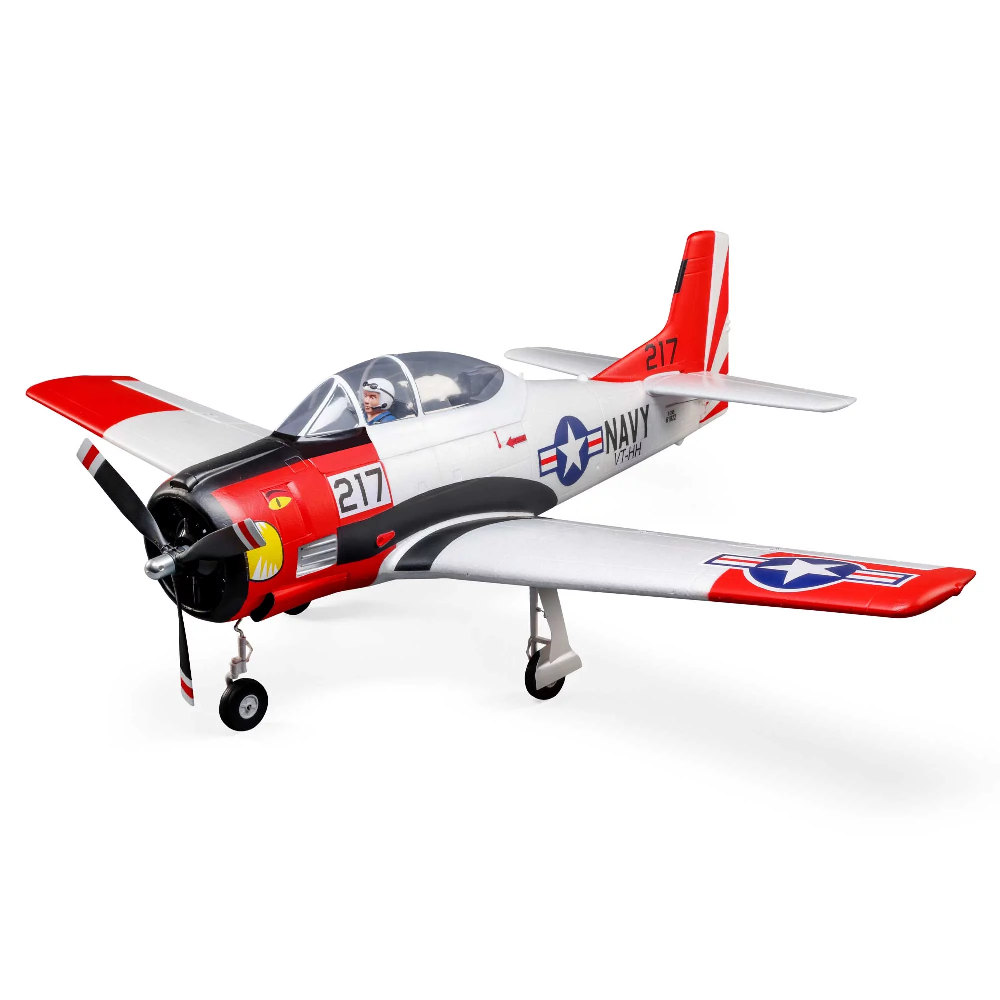E-flite RC Airplane T-28 Trojan 1.2m BNF Basic Transmitter Battery and Charger Not Included with Smart EFL18350 Airplanes B&F Electric