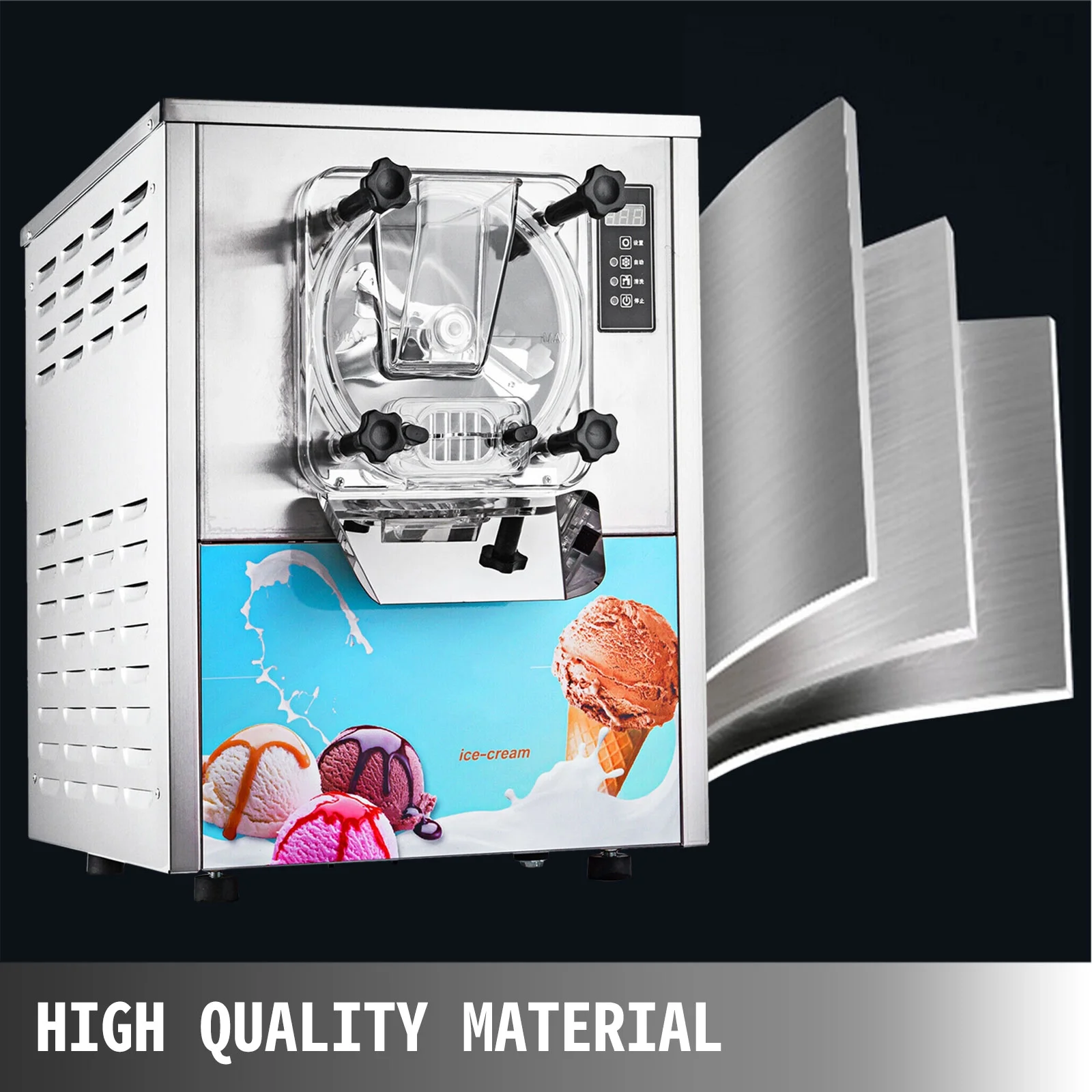 VEVORbrand Commercial Hard Ice Cream Machine Maker 20 L/H Frozen Yogurt Ice Cream LED Display MakerOpens in a new window or tab Silver