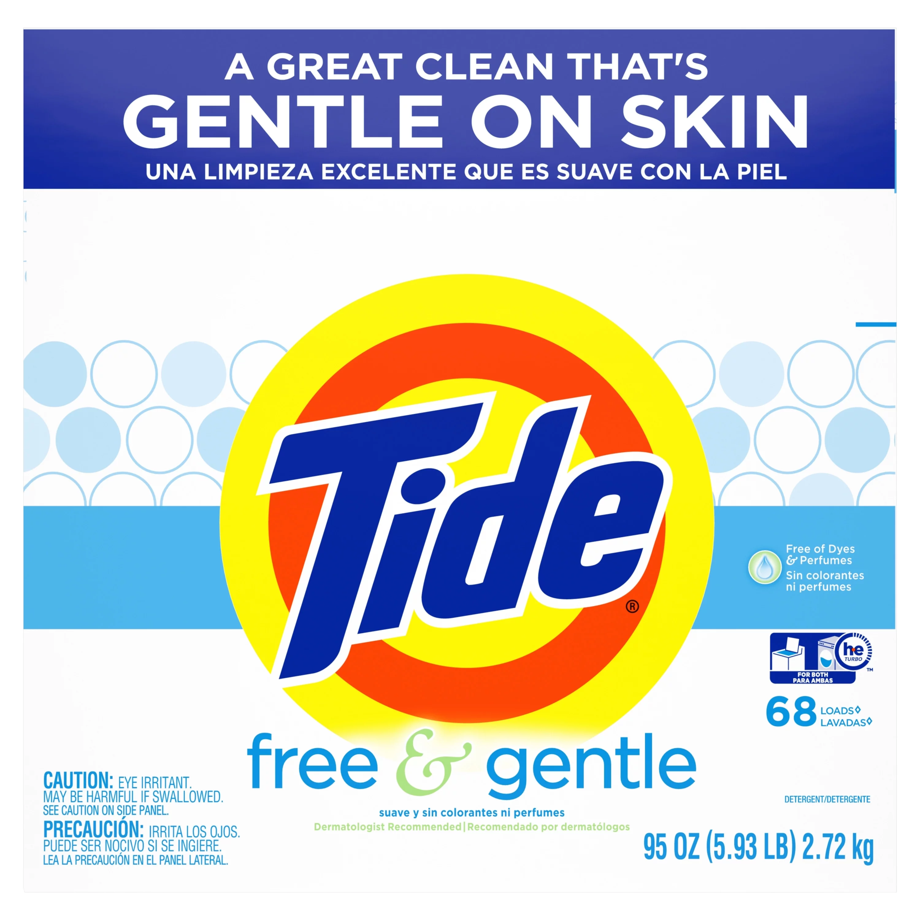 Tide Free and Gentle, 68 Loads Powder Laundry Detergent, 95 oz