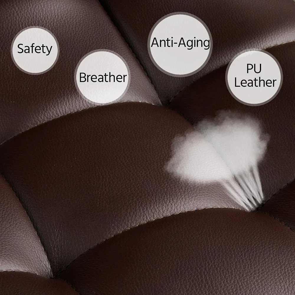 U-SHARE Tall Bar Stools Set of 2 Modern Square PU Leather Adjustable BarStools Counter Height Stools with Arms and Back Bar Chairs 360 Swivel Stool White