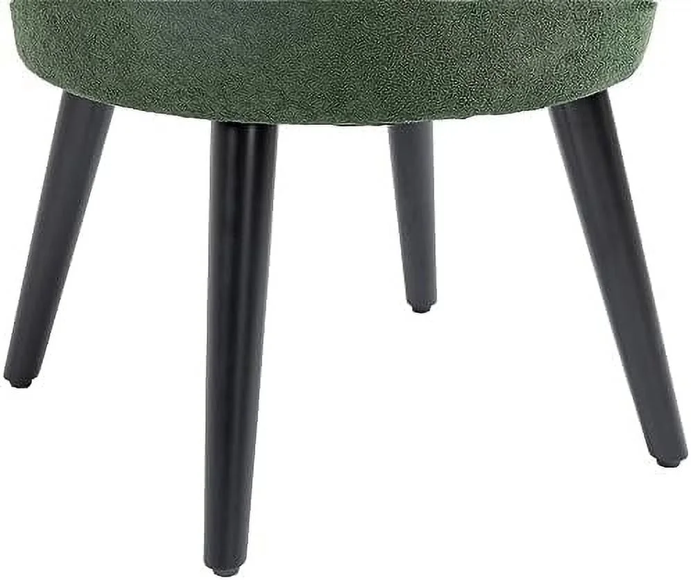 RUNFAYBIU Vanity Chairs-Armless Side  Slipper Chair with Comfortable Upholstery   Chairs with Low Curved Back  Vanity Stool with Wood Legs (Yellow/Black Trim)