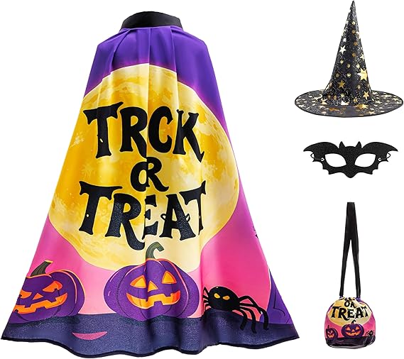 Halloween Witch Cape Age 3+ Wizard Role Play Halloween Costume Halloween Wizard Theme Party Cosplay