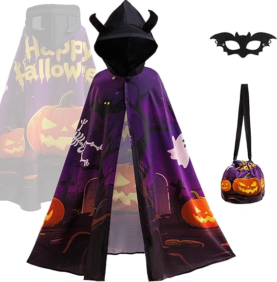 Halloween Witch Cape Age 3+ Wizard Role Play Halloween Costume Halloween Wizard Theme Party Cosplay
