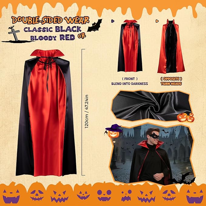 Light-Up Halloween Bundle costumes,Glow Spider Witch hats & Cape, Night Glow Decals, LED Hair Clips, Halloween Candy Bag & Gift Box for Spook Night Witch