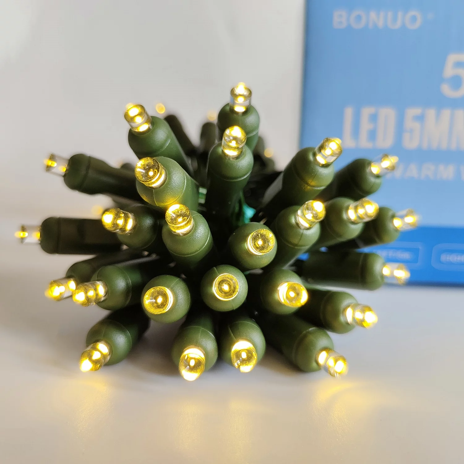 50 Bulbs Wide Angle 5mm LED Christmas Lights Battery Operated String Light for Outdoor Christmas Holiday Decor, Warm White