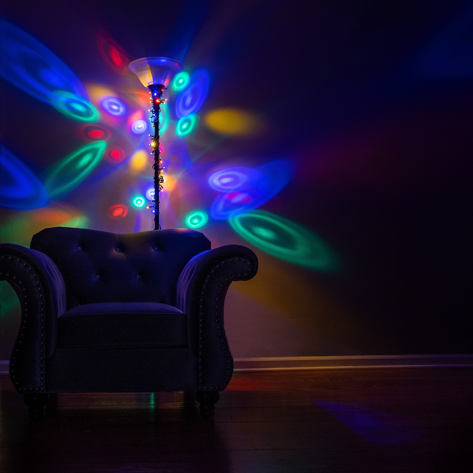 Wintergreen Lighting 50 Multicolor Halo Christmas Lights Holiday Party Convex Lights 4