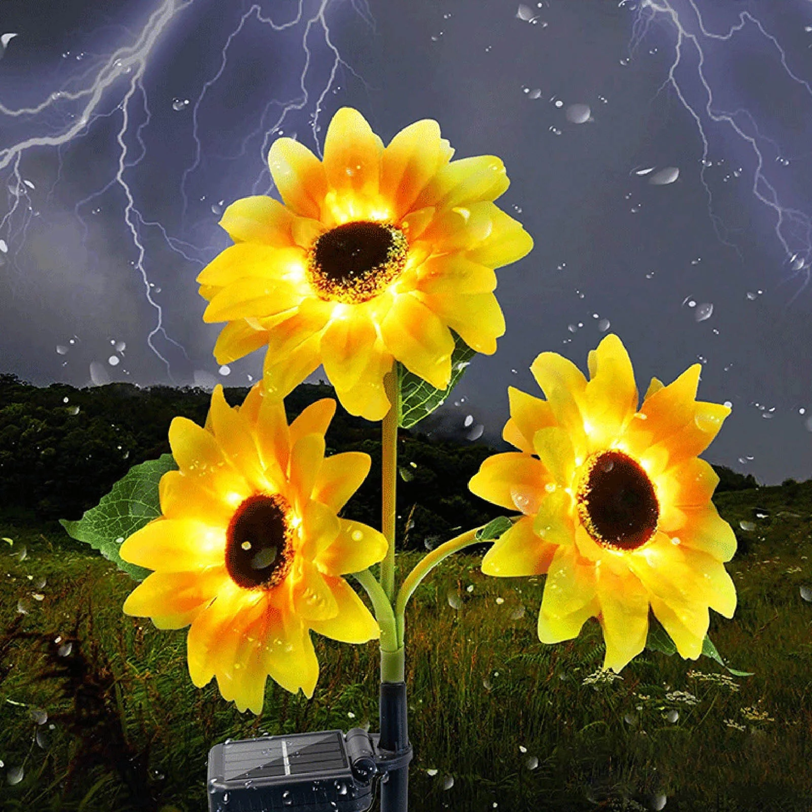 USYFAKGH Solar Lanterns Outdoor Waterproof, Solar Hanging Light with Handle, Warm White LED Retro Christmas Garden Lights, Metal Raindrop Shape Lamp for Outdoor Yard Tree Fence Patio