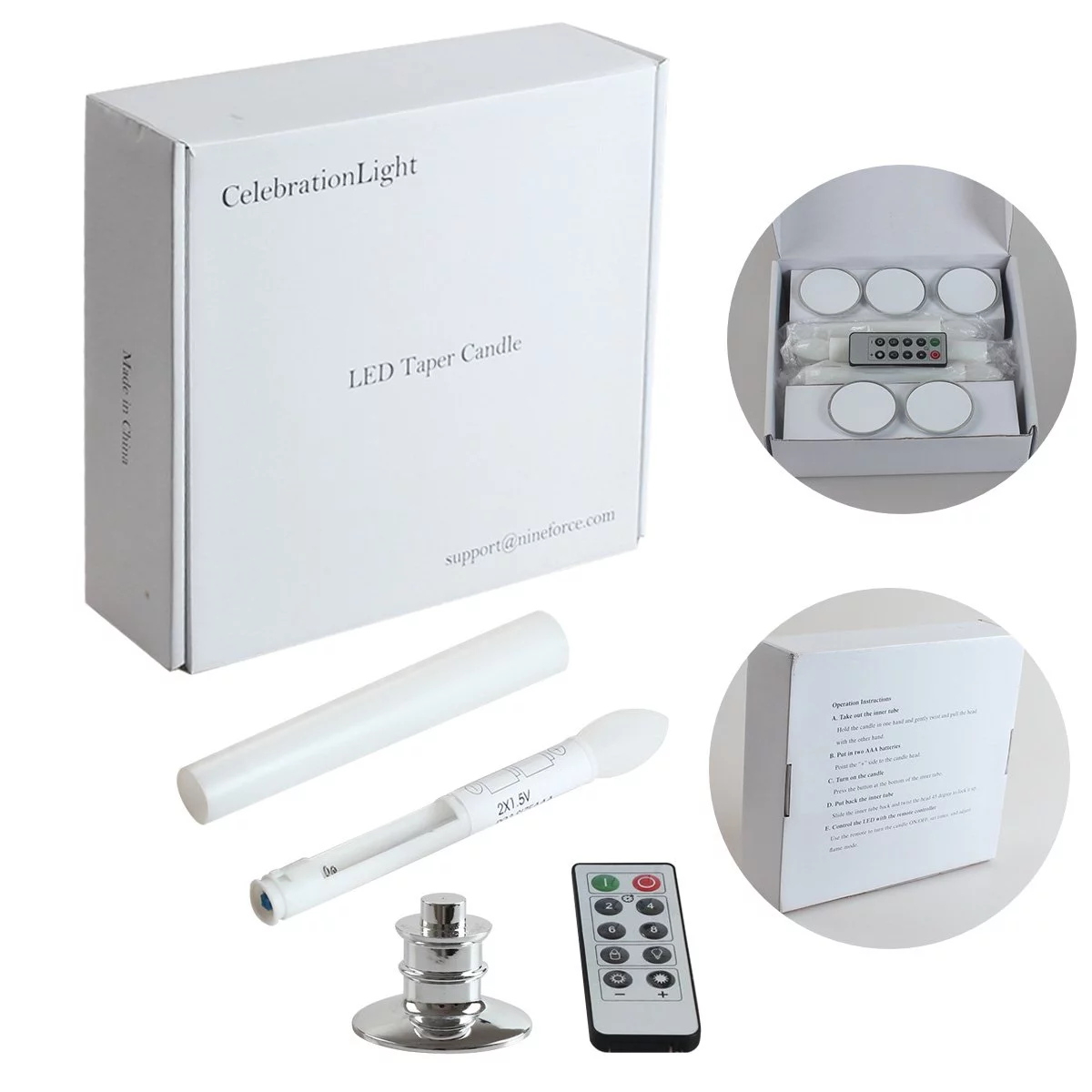 2Pack Window Candles Lights with Timer Remote Candles LED Candle Lights Christmas Decorations Flameless Taper Candles