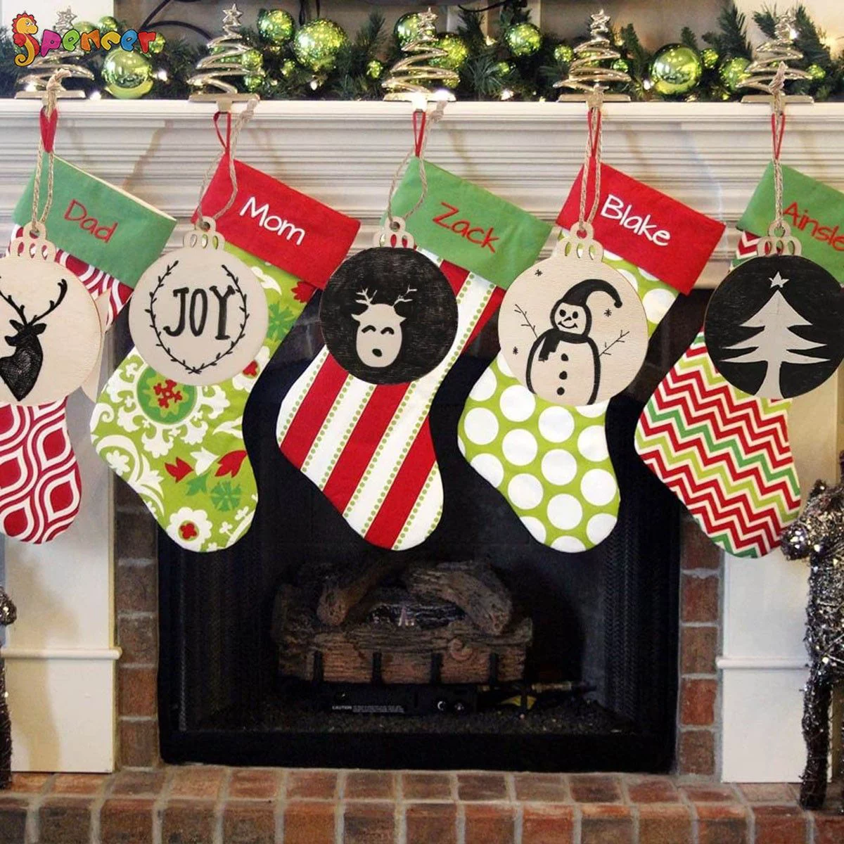 Spencer 50pcs Heart Shape Wooden Slices Christmas Ornament Natural Wood Hanging Decoration Xmas Tree for Wooden DIY, Crafts Centerpieces